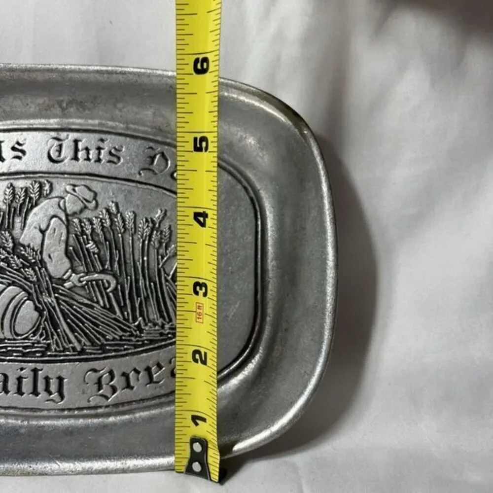 Wilton Columbia Bread Tray Plate Metalware Pewter‎ Give Us This Daily Bread